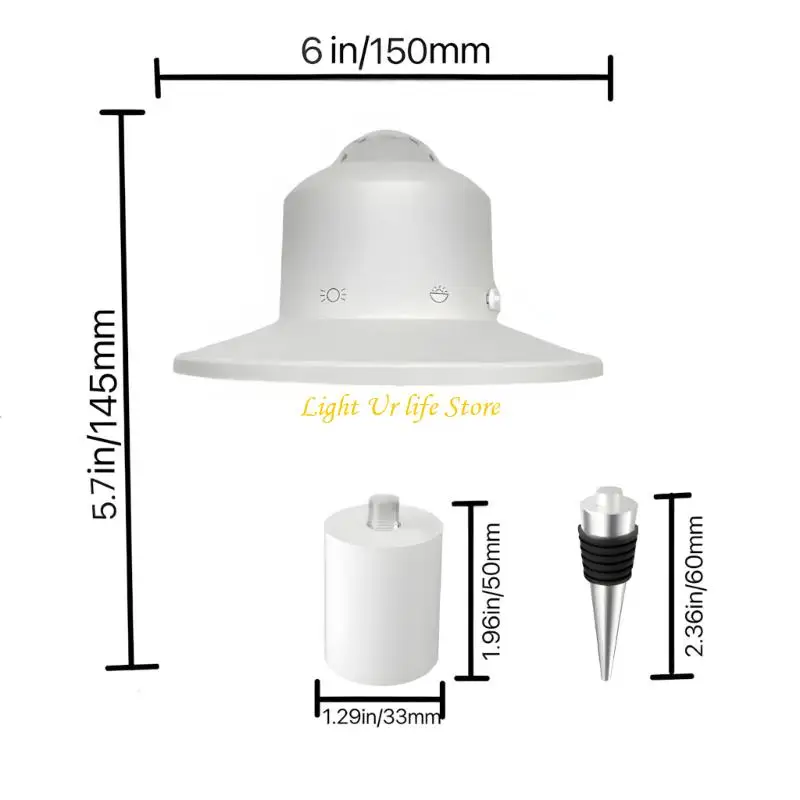 63HA Transportable Bottle Bedlight Constructed In Battery USB Charging ABS Substance For Home Parties