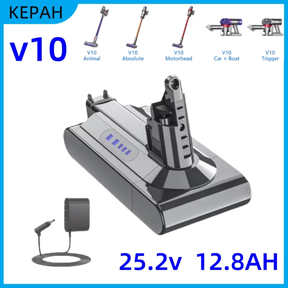 25.2V V10 Replacement Battery 25.2V 9.8Ah 12.8Ah For Dyson V10,SV12,V10 Absolute,V10 Fluffy , cyclone V10 Battery Vacuum Cleaner