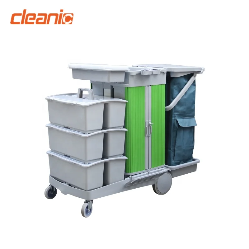 

Italian Design Cleaning Products Triple Flat Mop Bucket Multifunction Window Cleaning Trolley For Hotel