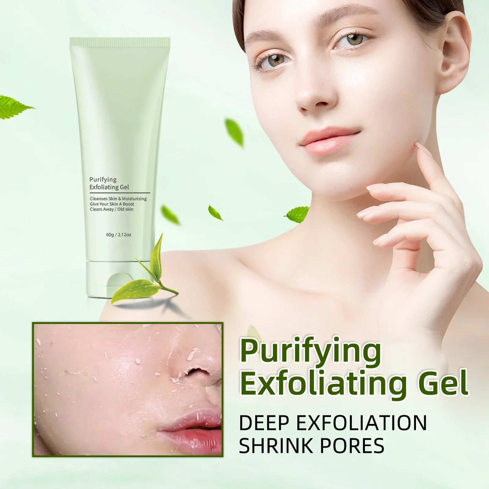 Gel exfoliante Facial que reduce los poros, exfoliante Facial, elimina puntos negros, cuerpo tierno, hidratante, limpia el cuidado de la piel