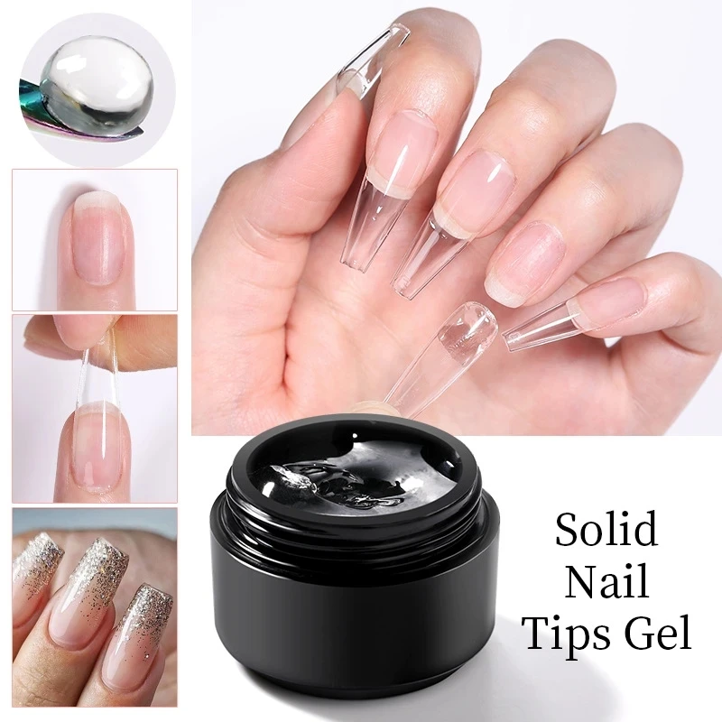 10ml Nail Adhesive Gel Easy Stick Solid Fake Nail Art Gel Gummy UV LED Solid Gel Nail Art Extension Tips Tool Varnish Bond Glue