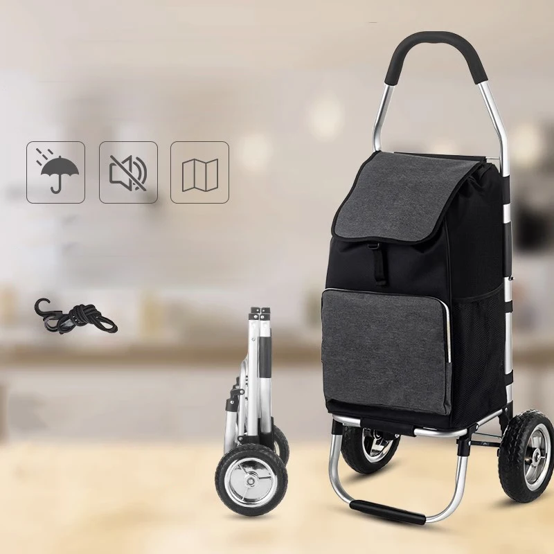 Step Climbing Baggage Carrying Trolley  Lightweight Aluminum Alloy Folding Grocery Cart Portable Shopping Travel Folded Trolley