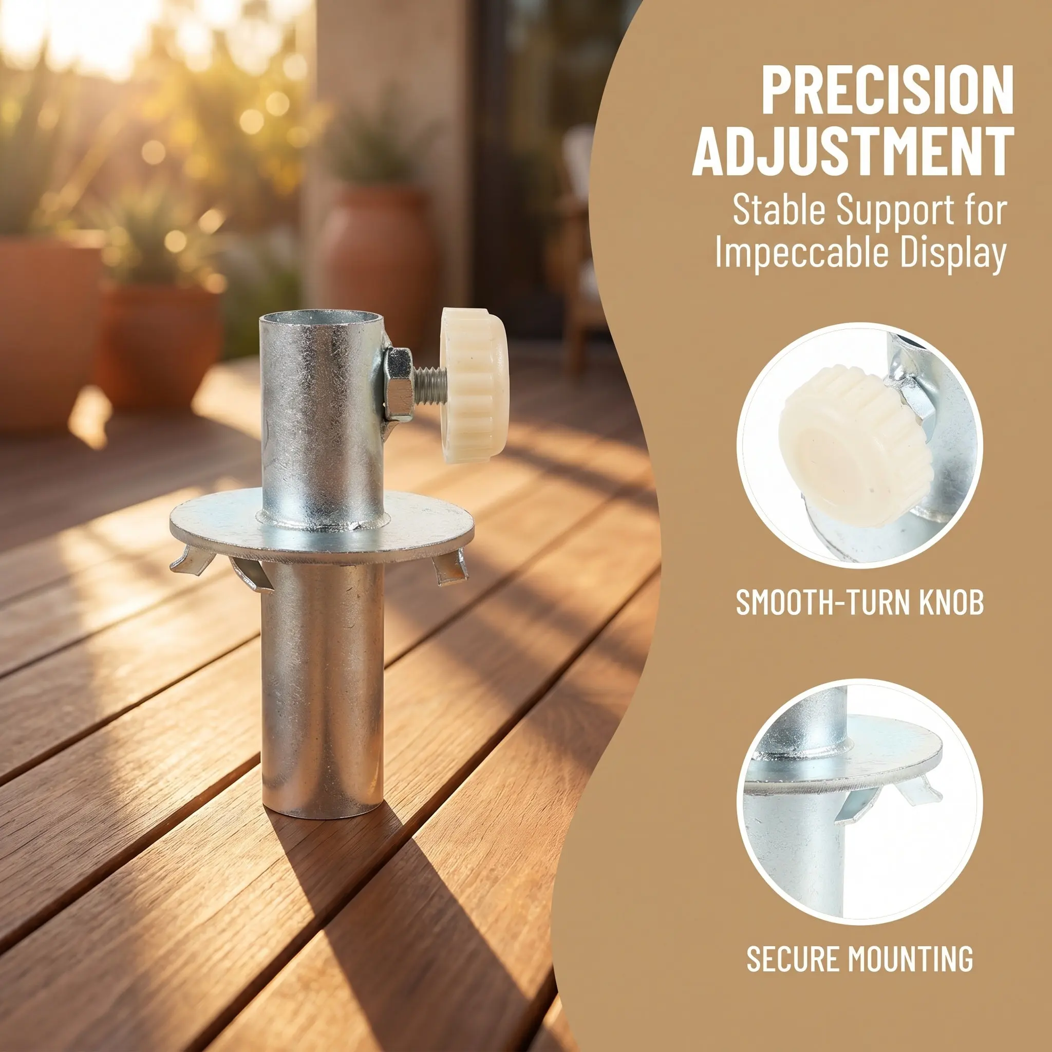 Half Body Mannequin Tube Holder 23Mm Base Rod Mount Adjustable Screw Stable Pipe Support for Retail Clothing Display