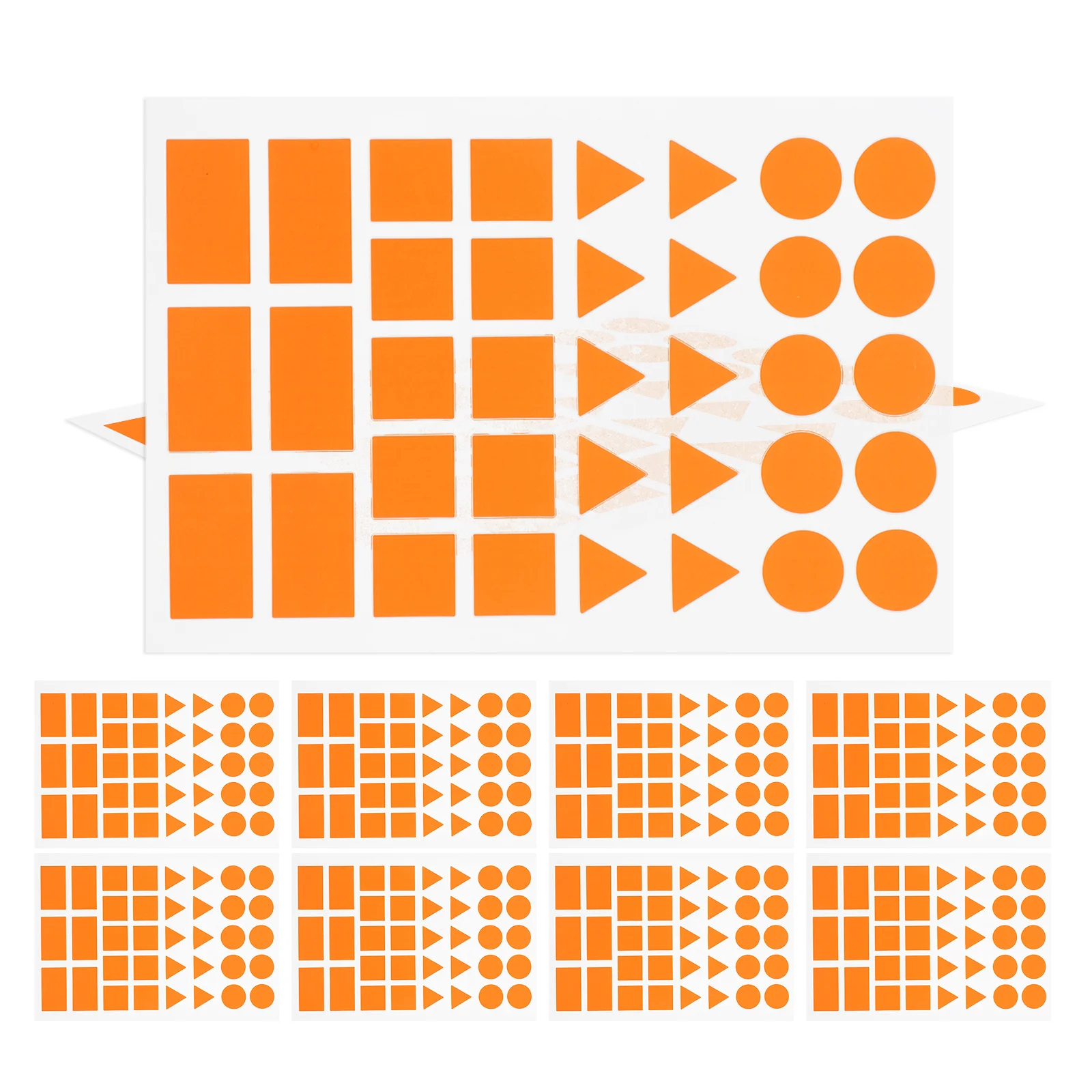 

20 Sheets Vibrant Orange Assorted Shape Stickers Geometric Label Stickers for Organizing Classifying Craft Education Self