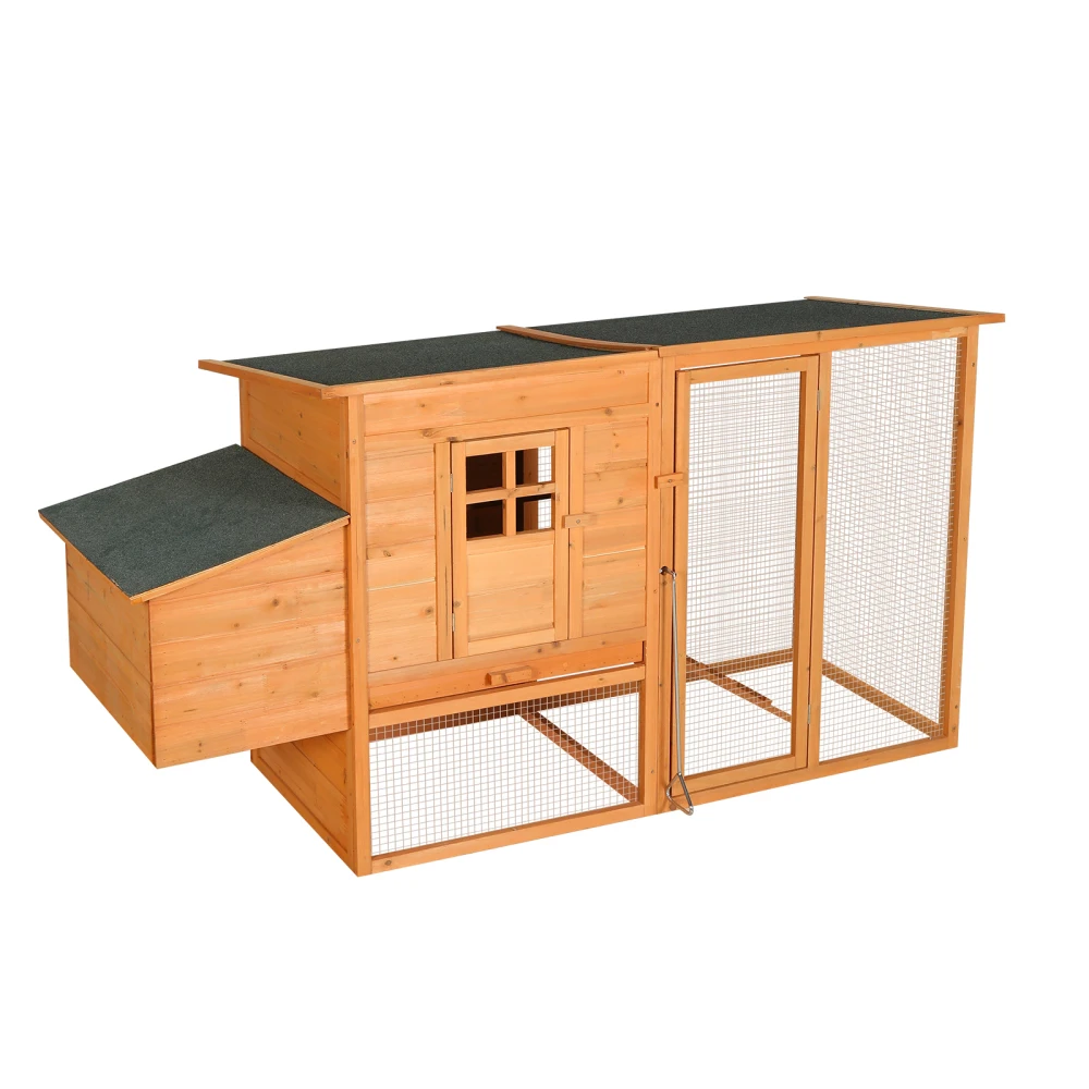 

Extra-large Wooden Chicken Coop: Outdoor, Easy Assembly, Stable, with Cleaning Tray & Waterproof Roof