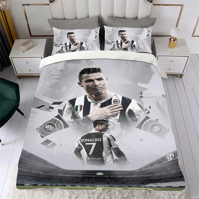 Football Star Ronaldo Bedding Set Duvet Cover 2/3 Piece Set Single Double Bedroom Decoration Lightweight Comfortable Soft 3d