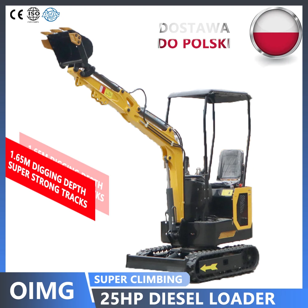 Poland Mini Crawler Excavator with Rubber Track Attachments Hydraulic Digger for Home Garden Farm Use CE EPA Certified