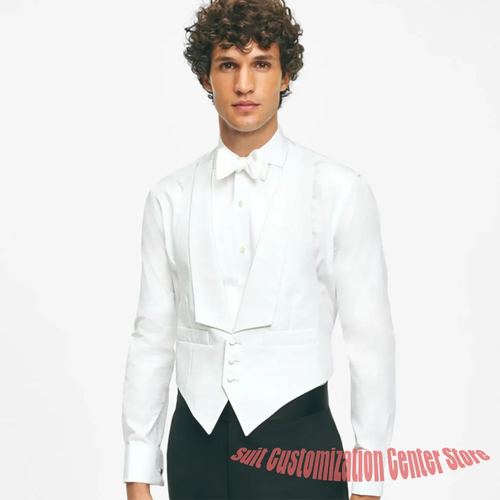 

Мужской белый жилет с вафельной текстурой, с шалевым воротником, приталенный, однобортный, для торжественных мероприятий, свадеб и выпускных вечеров, 1 шт.