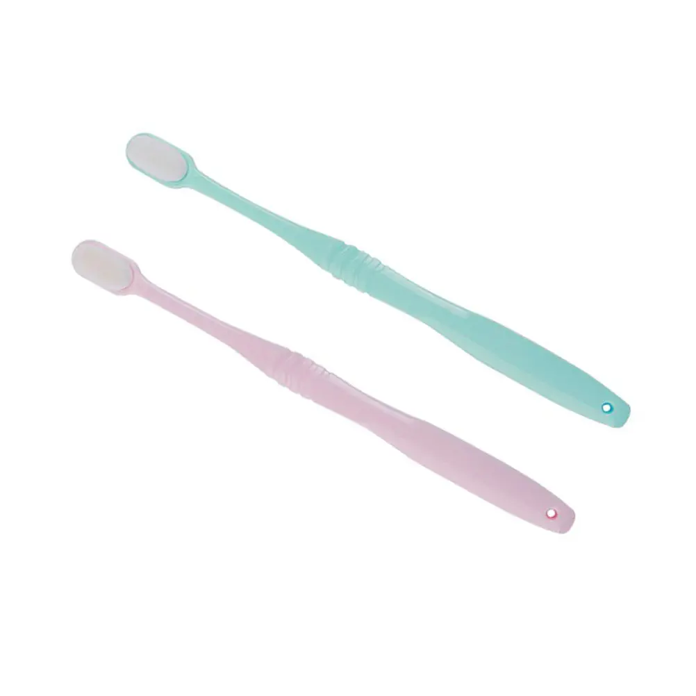 

2Pcs Super Soft Toothbrush Micro-Nano Slender Design Effective Tartar Removal Oral Care Toothbrush for Family Pink Sky-Blue