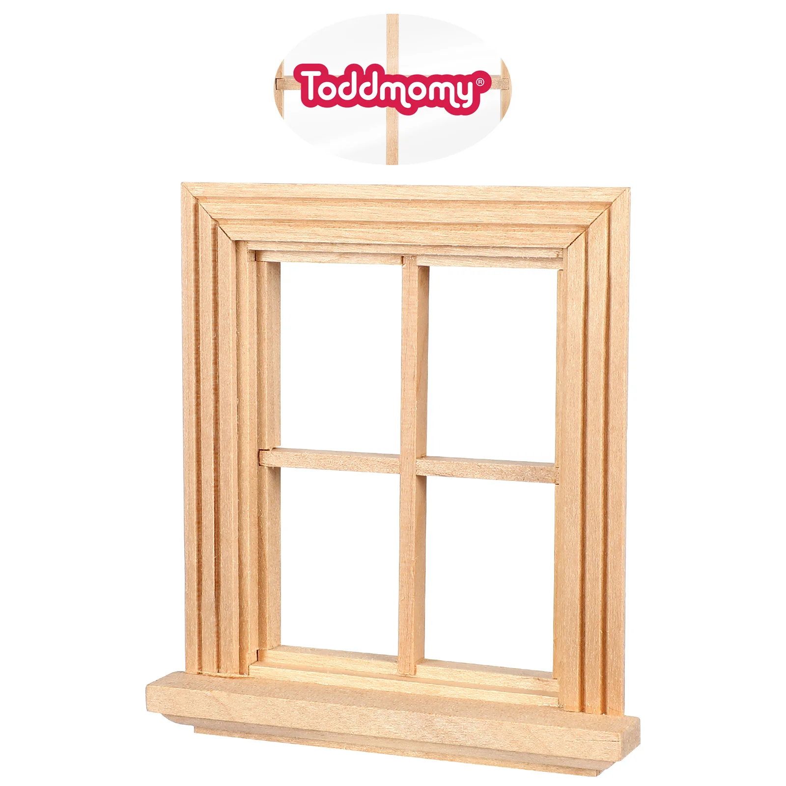 Mini accesorios para muebles, marcos de ventana en miniatura para casa, velo de tul, accesorios pequeños de madera, soporte decorativo para huevos