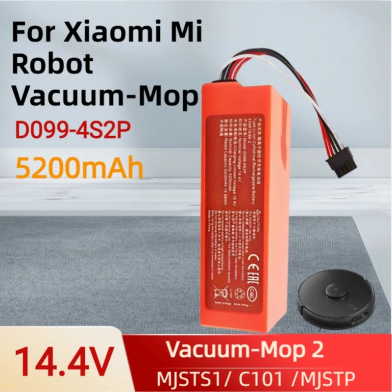 14.4V 6400mAh D099-4S2P 3-cell Lithium-ion Battery For Xiaomi Robot Vacuum Mop 2 Pro, Vacuum Mop 2 MJSTS1, C101, MJSTP