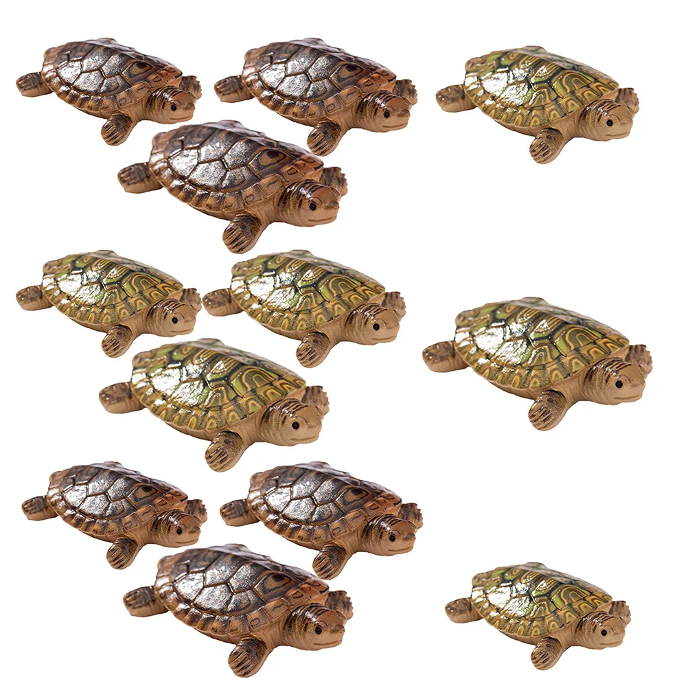 

12Pcs Floating Turtle Ornaments Fish Tank Accessories Miniature Landscapes Tiny Figurines Pond Floating Decor Aquarium