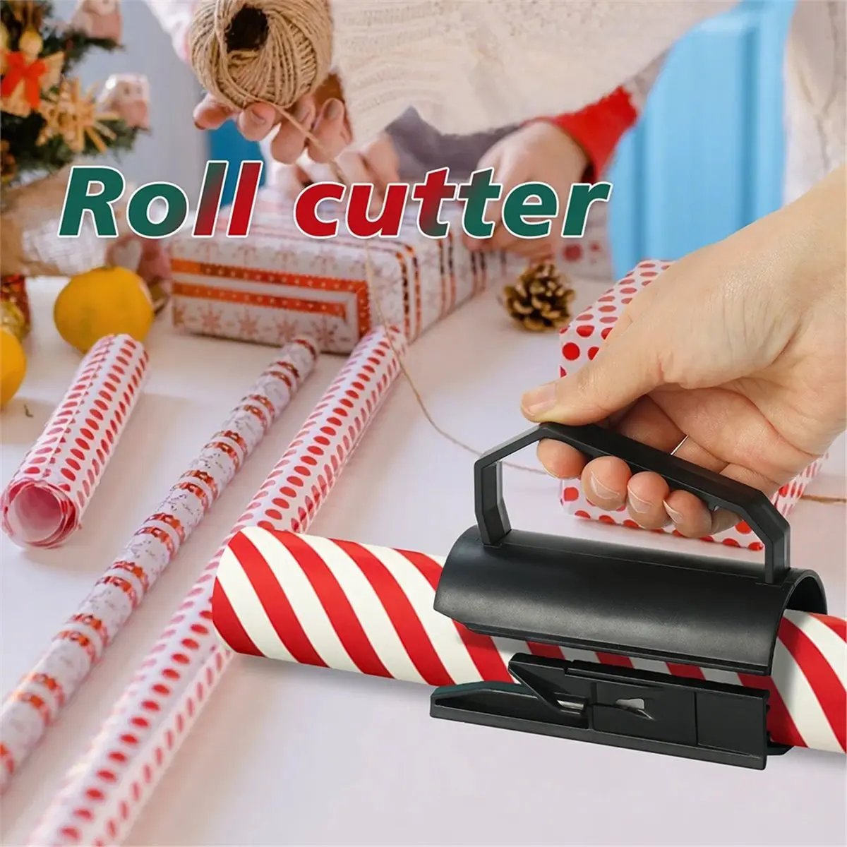 PROMOTION!2pcs DIY Crafts Mini Paper Cutter - Portable Manual Cutting Machine with Handle for Gift Wrapping Packaging