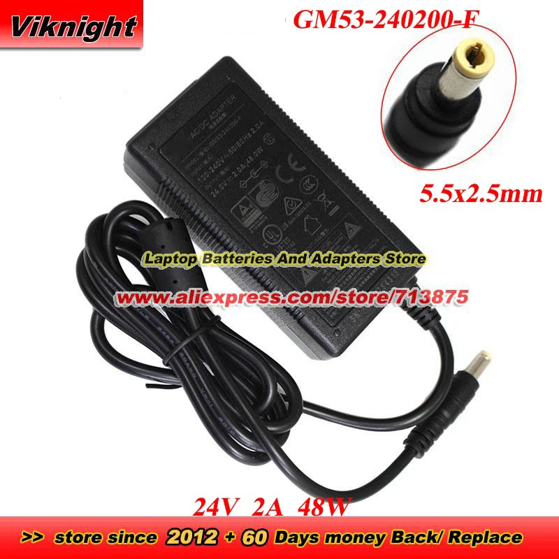 GM53-240200-F AC Adapter 24V 2A 48W for GVE Power Supply Power Adapter Charger