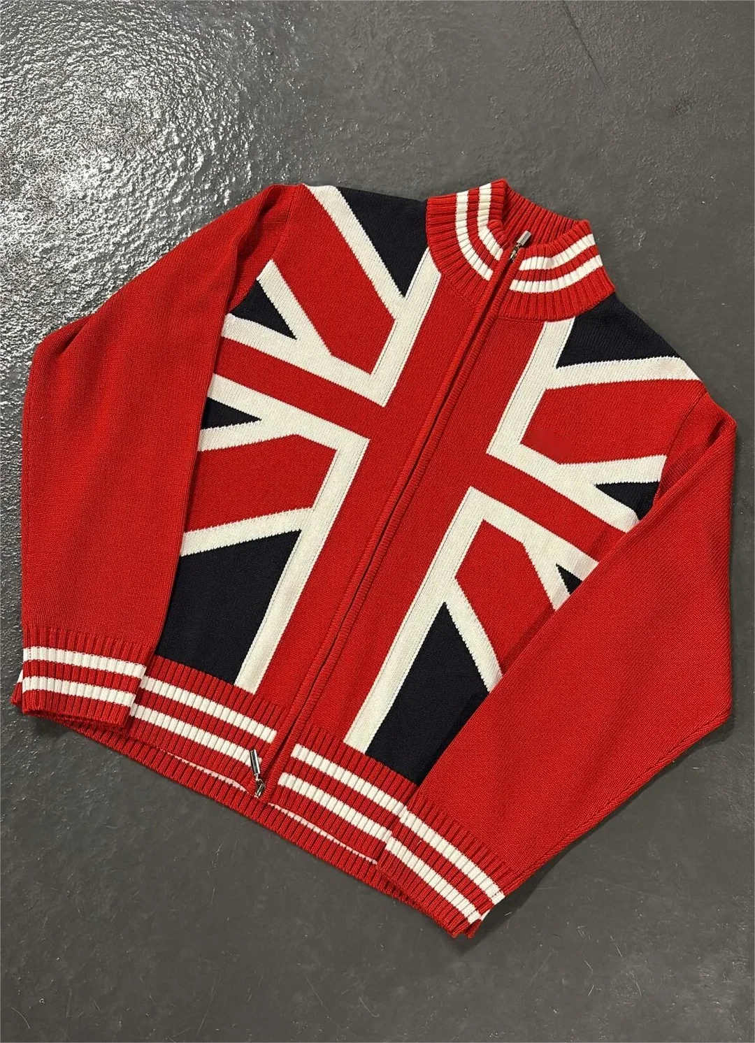 Suéter Cárdigan con Bordado a Rayas Estilo Harajuku Y2K, Retro Hip Hop, para Mujer, Tejido, Casual, con Cierre