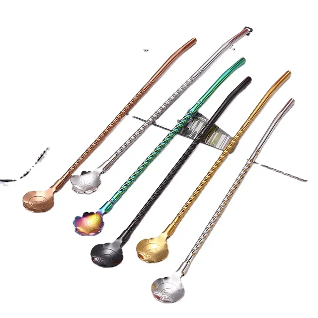 

#For Drinking water straw stainless steel straw metal spoon straw stainless steel with cleaning brush