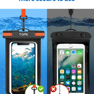 Bolsa de telefone impermeável com cordão, caixa de telefone universal IPX8, saco seco para iPhone Samsung até 7,0 10 principais vendas capa para iphone com cordinha - №10