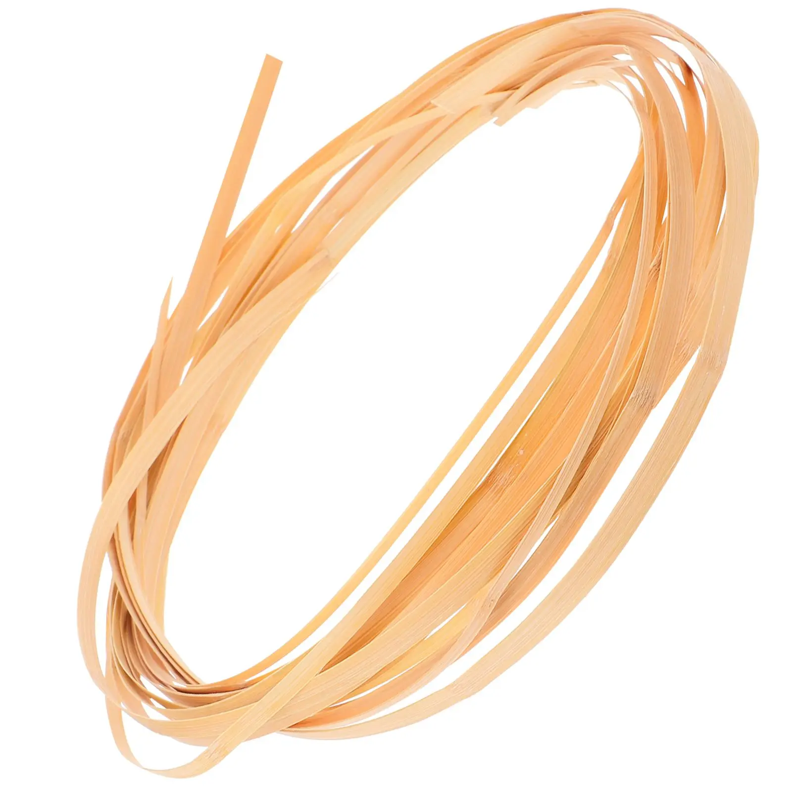 

4 Rolls Bamboo Strips Decorative Materials Durable Wood Rattan Flat Reed Basket Weaving Supplies Craft Projects Wedding