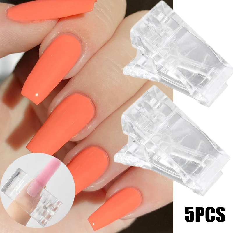 

Sdotter 5 Pcs/pack Nail Clips Acrylic Extension Tips for Nail Fake Nail Clip Quick Building Mold UV Gel for Manicure Nails Acces