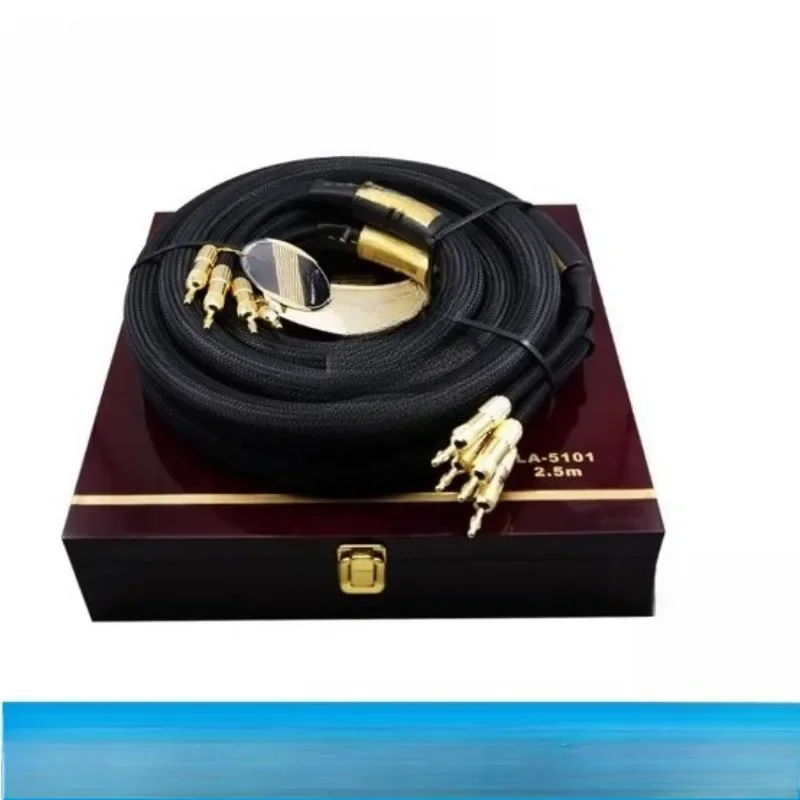 NEW A Pair Choseal 6N OCC Audiophile HIFI Speaker Cable 24K Gold-plated Banana Plug Top Level Speaker Cable 25MMx2.5M LA-5101