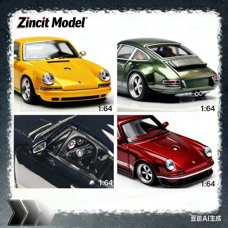 

Zincit Model 1/64 Singer 911 Cast Alloy Static Car Model, Boys' Holiday Gift Toy, Adult Collection Decoration Item.