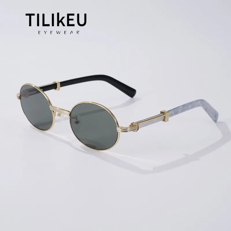 

Luxury Vintage Sunglasses Men Oval Shades Women Trend Unique and Exquisite Designer UV Protection Beach Travel Sunglasses