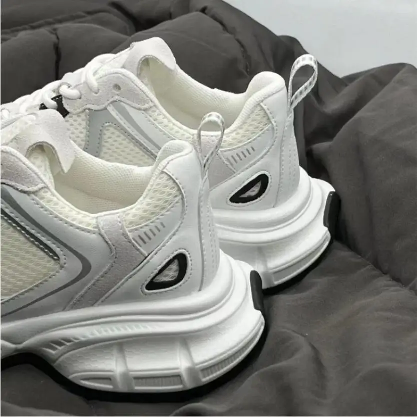 Chaussures de sport respirantes en maille pour femmes, chaussures de course décontractées pour dames, chaussures de fitness blanches, Yeezy White