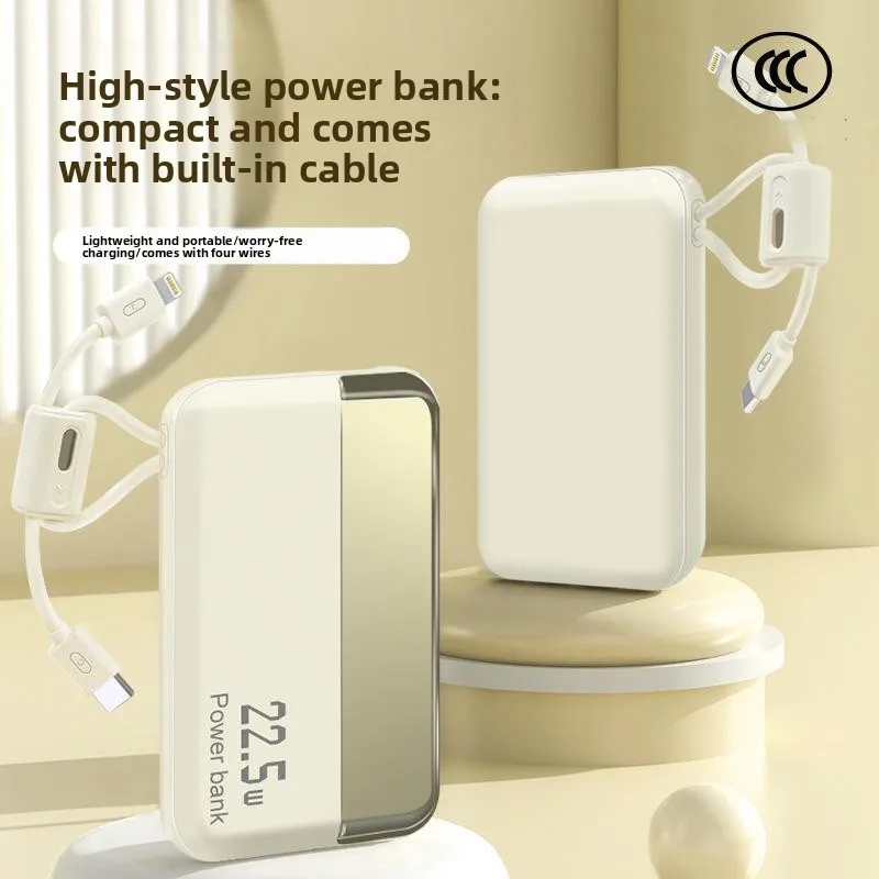 

Power Bank емкостью 10000 мАч со встроенным кабелем, сверхбыстрой зарядкой 22,5 Вт и ультратонким дизайном, подходит для большинства электроники