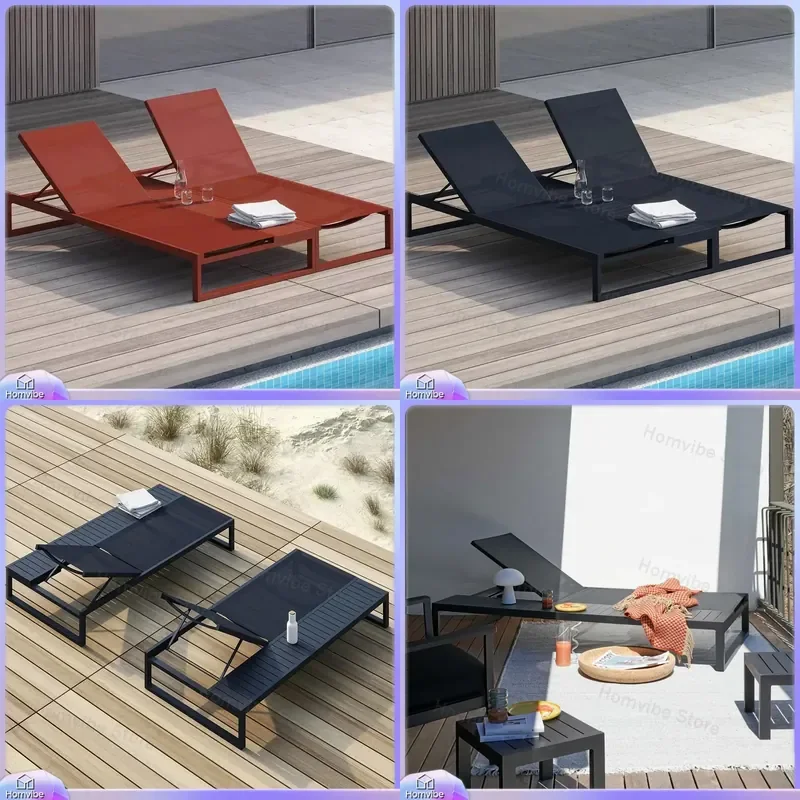 Outdoor Beach Lounger Folding Pool Chair Nylon Canvas Teslin Recliner Garden Patio Furniture Sunbed Camping Deck Chaise