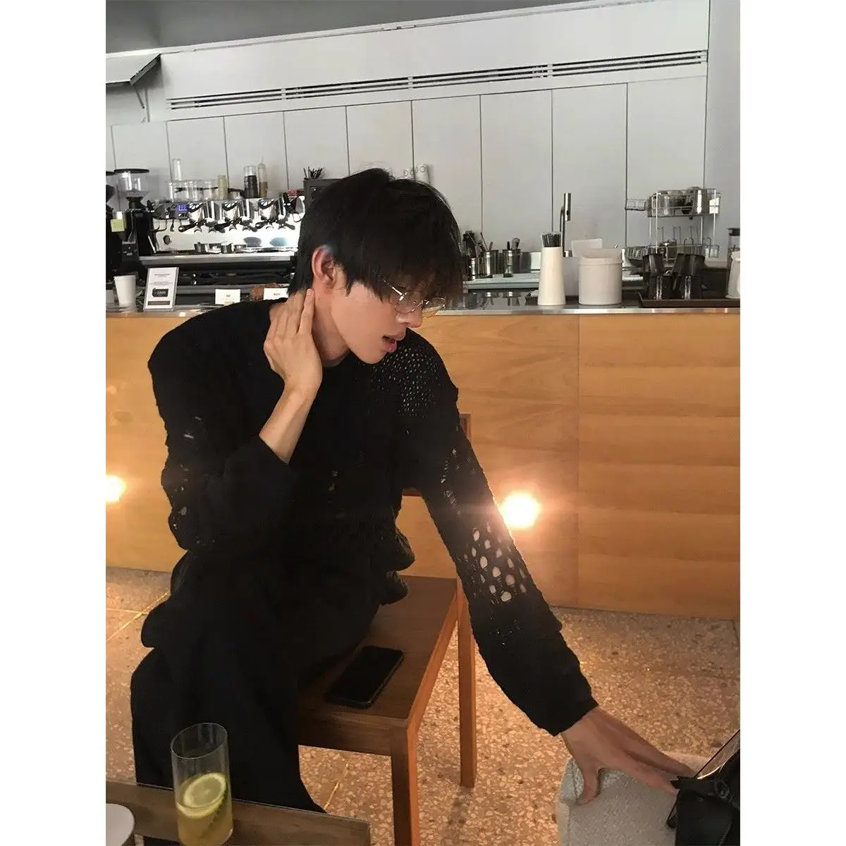 

Мужской вязаный свитер в японском стиле в стиле ретро, осень-зима, ажурный ленивый старый денежный шерстяной повседневный свободный крой Long Sve