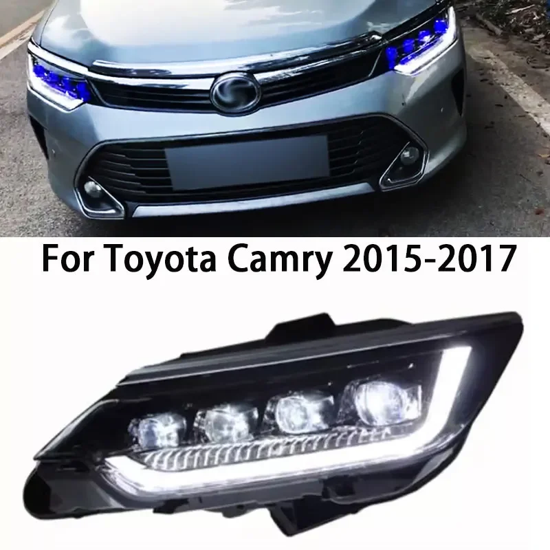 مجموعة أضواء السيارة لتويوتا كامري v55 LED المصباح 2015-2017 كامري رئيس مصباح Drl العارض عدسة اكسسوارات السيارات #3
