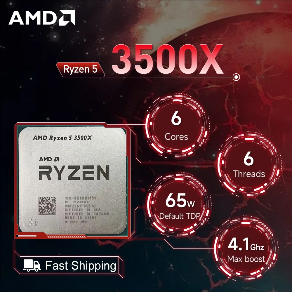 

AMD Ryzen 5 3500X 3,6 ГГц 6-ядерный 6-поточный R5 3500X разъем AM4 7NM L3 = 32M процессор 65 Вт DDR4 без вентилятора