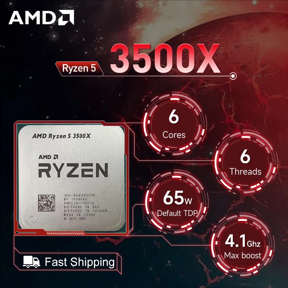 AMD Ryzen 5 3500X 3.6GHz 6-Core 6-Thread R5 3500X Socket AM4 7NM