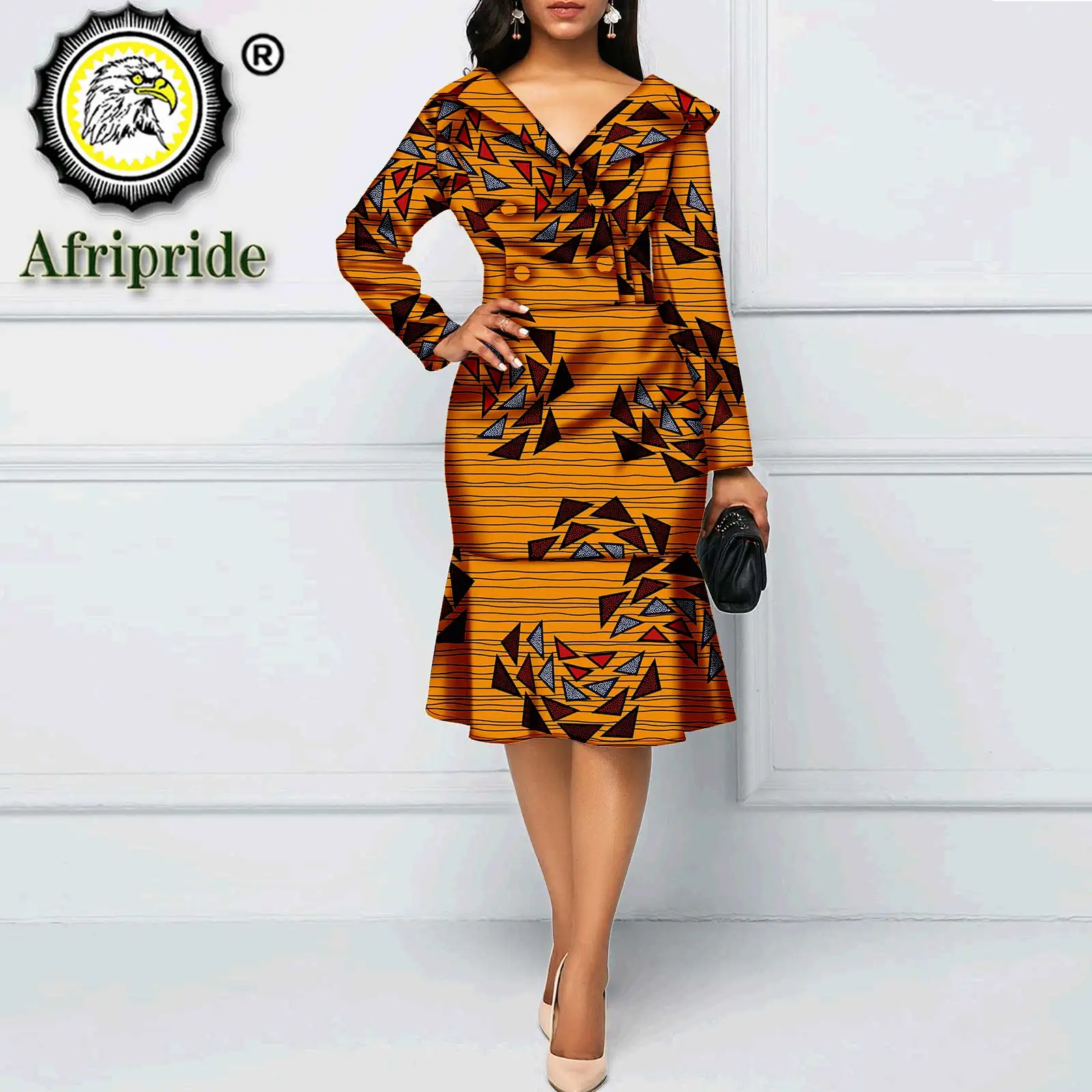 African dresses for women AFRIPRIDE dashiki bazin riche ankara print pure cotton dress private custom v-neck S1825083