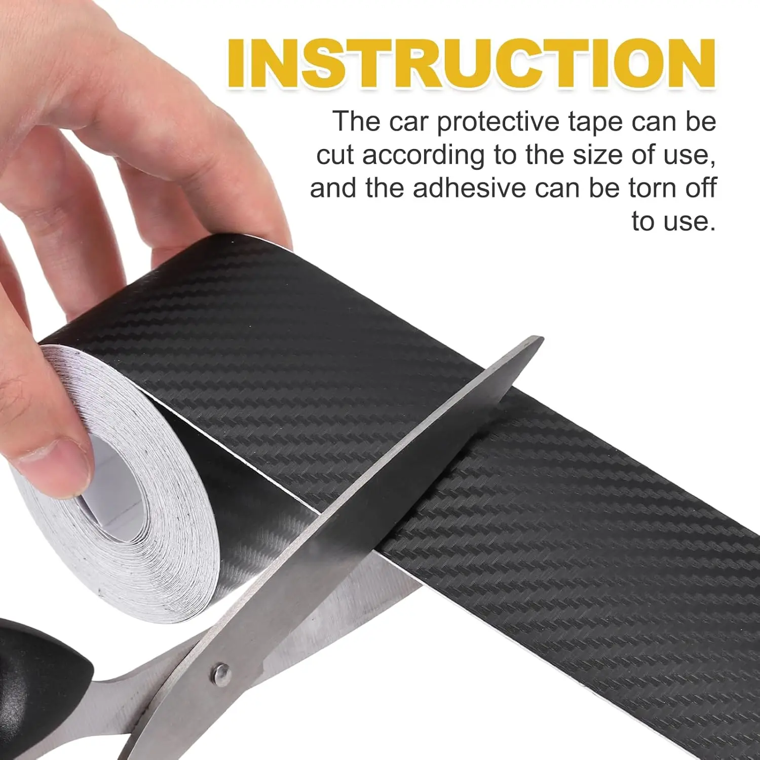 Black Carbon Fiber Vinyl Tape Roll 3D Universal Anti-Scratch Vehicle Protection Packaging Film for Cars Trucks