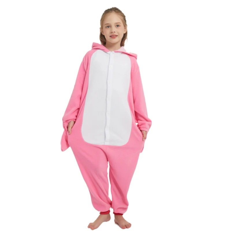 Pink Penguin Kids Cartoon Cosplay One-Piece Pajamas Child Animals Halloween Girls Kigurumi Anime Pajamas