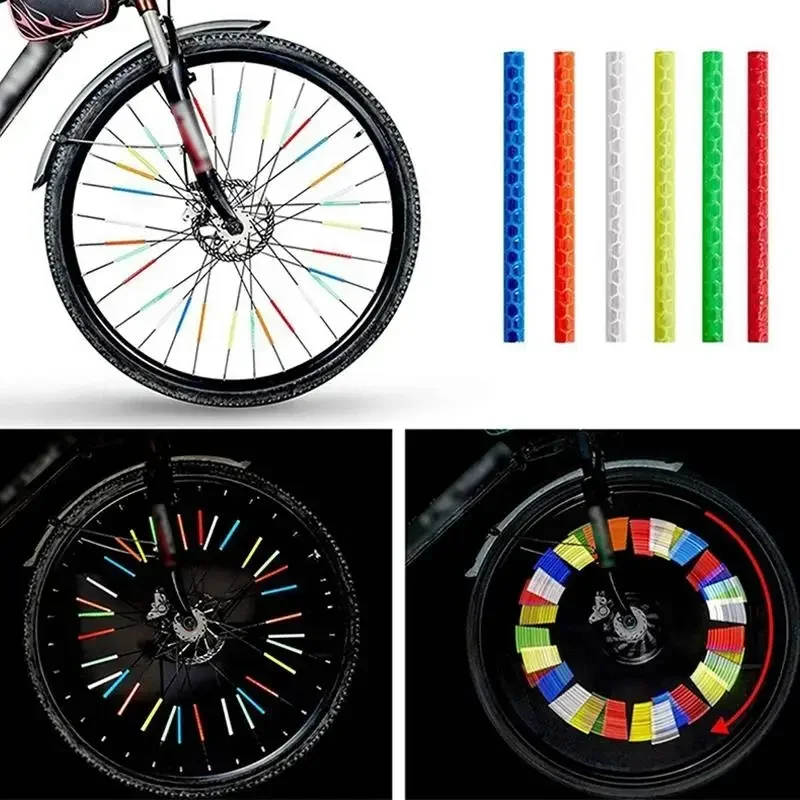 12Pcs Bicycle Wheel Spokes Reflective Sticker Colorful Tube Warning Safety Light DIY Reflector Reflective Safety Kit
