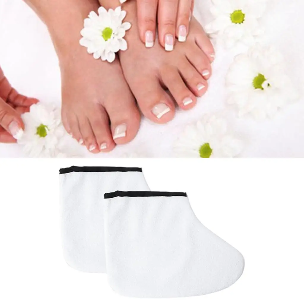 4x1 زوج قفازات الشمع الجوارب العلاج S لينة المهنية ل ساخنة مانيكير تيري القماش دباغة قابل للغسل معزول Ens