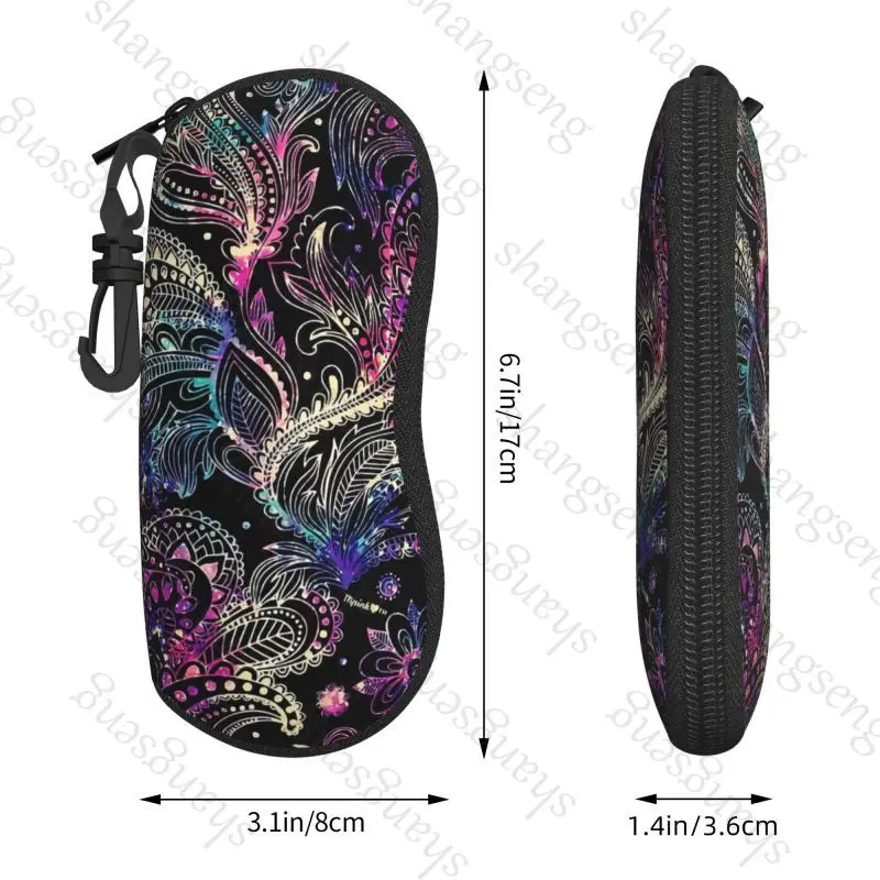 Vintage Paisley Printed pattern Glasses Case Portable zipper soft-shell is suitable for cosmetics storage Glasses case