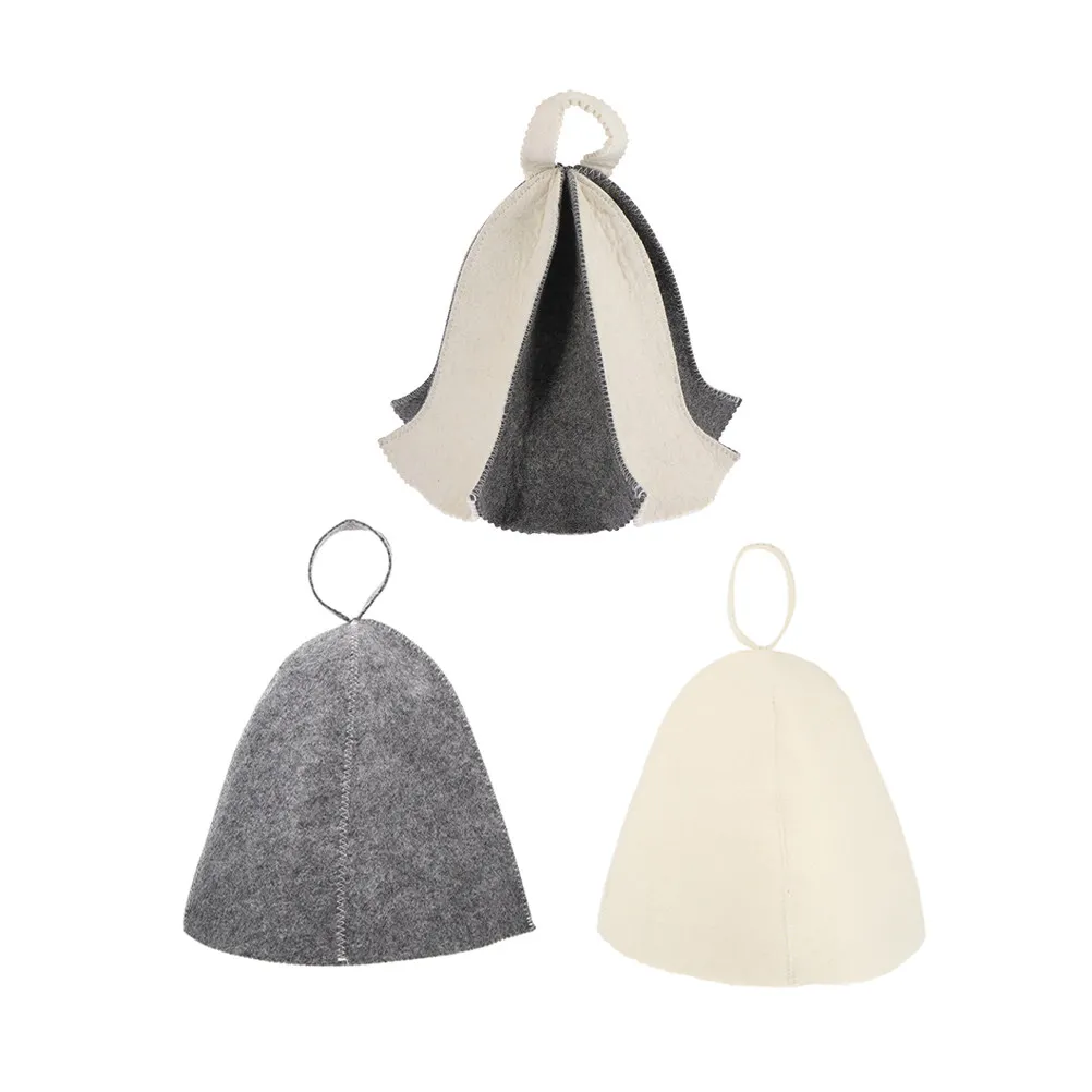 

3 шт. утолщенных фетровых шапок для женщин, дышащие, теплоизоляционные, для защиты при купании, легкие, многоразовые, для спа, сауны, ванной комнаты