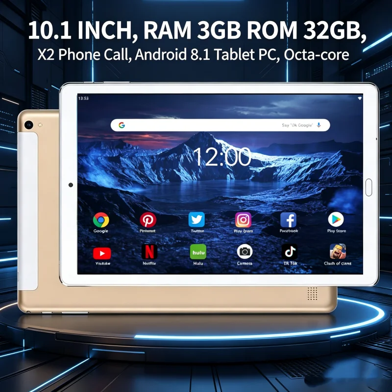 Hot Sales 10.1 INCH T10 X2 Phone Call Android 8.1 Tablet PC RAM 3GB ROM 32GB CPU A53 MTK6753 1.3GHz, Octa-core SIM WIFI