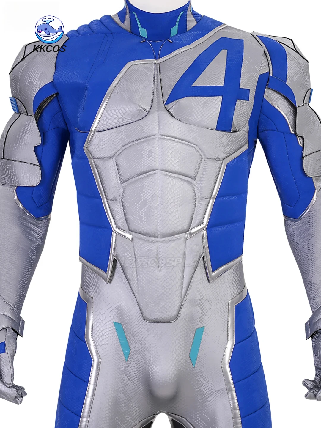 

Game Cosplay Series: Rivals Mister Fantastic Reed Richards Cosplay Costume Full Suit with No.4 Emblem Shoulder Armor KKcos