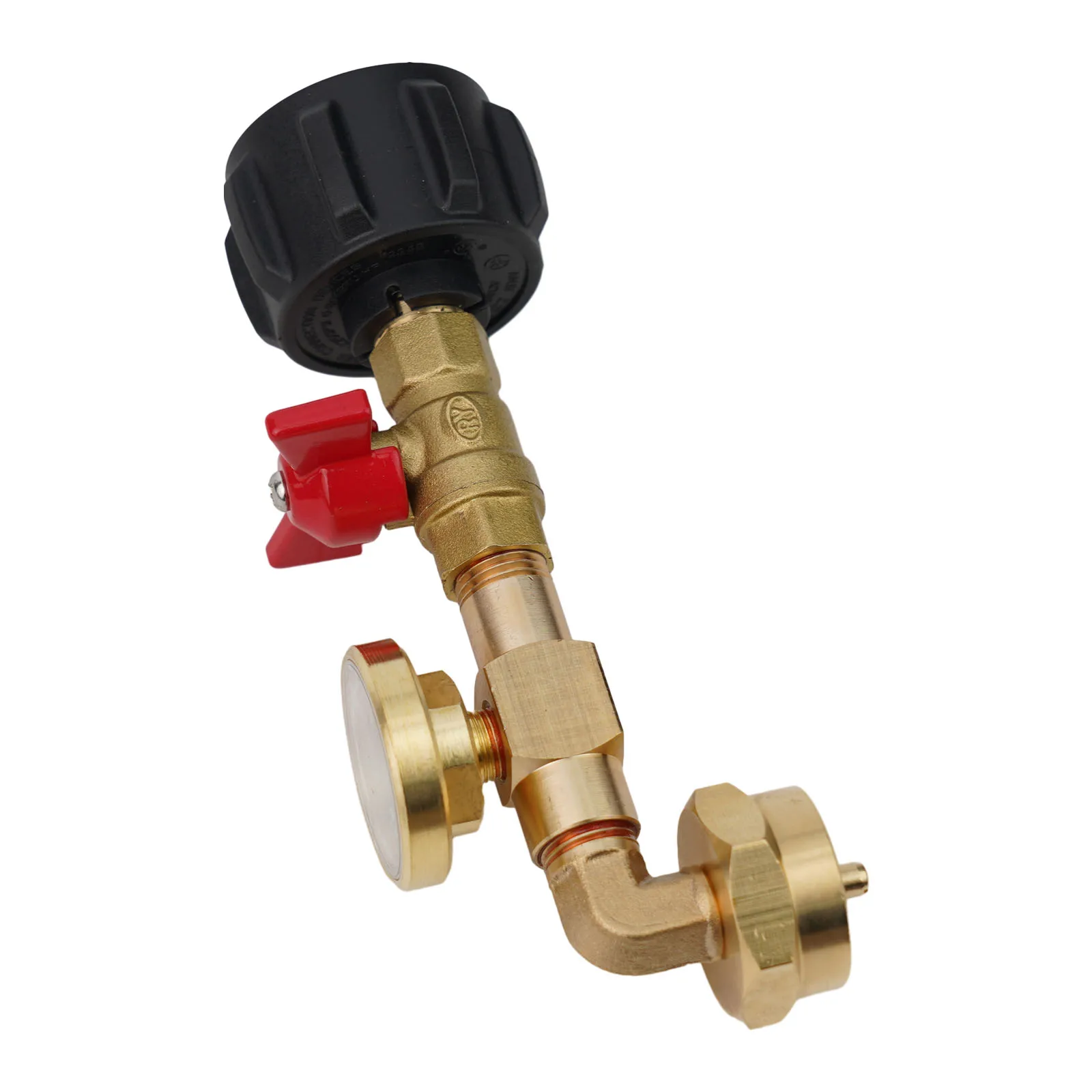 صمام التحكم محول البروبان محول ملء الكوع خفيفة الوزن ON-Off المحمولة QCC-1 استبدال محول الملء