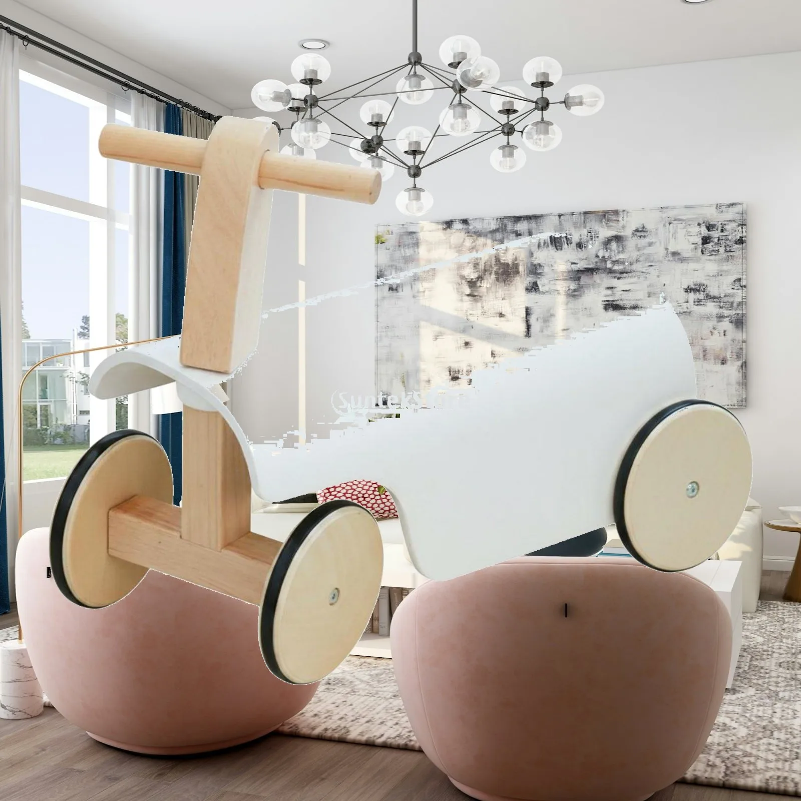 子供用木製バランスバイク-幼児用プッシュバイク-ライディングスキル開発用バランスバイク