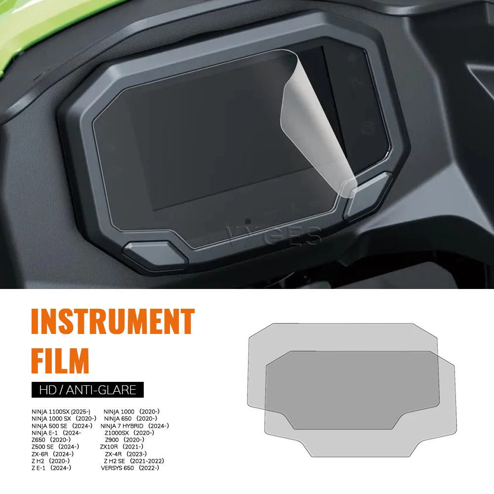 TFT Display Protection Film For Kawasaki ZX10R 2021- ZX6R 2024- ZX4R 2023- ZX-10R ZX-6R ZX-4R Screen Protector Instrument Film