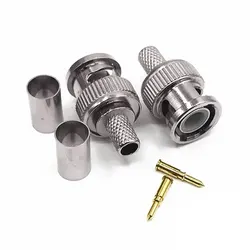 10sets BNC Male Crimp Type Connector adapter plug for CCTV audio BNC Female Coupler Connector RG58 RG59 RG60 cables