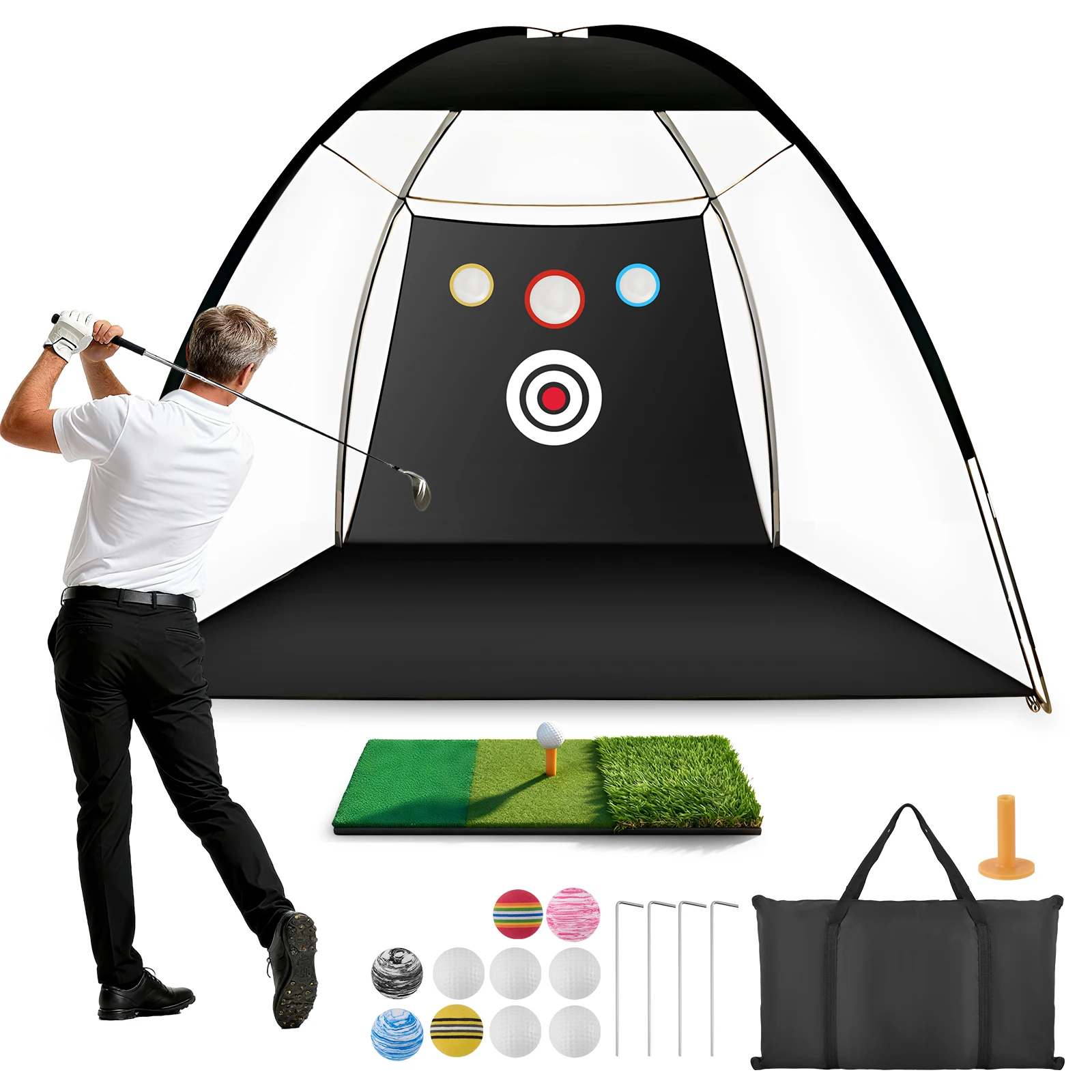 

PGM Golf Batting Cage Training Aids Indoor and Outdoorsportsindoor/outdoor Exerciser Mat Set Garden Grass Practice Net