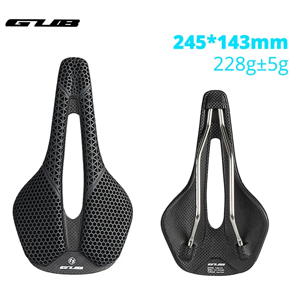 

GUB 1169-143 Bicycle Saddle, 3D Printed Padding Chromoly Hollow Arch & Carbon Fiber Rails for Road Mountain Bike