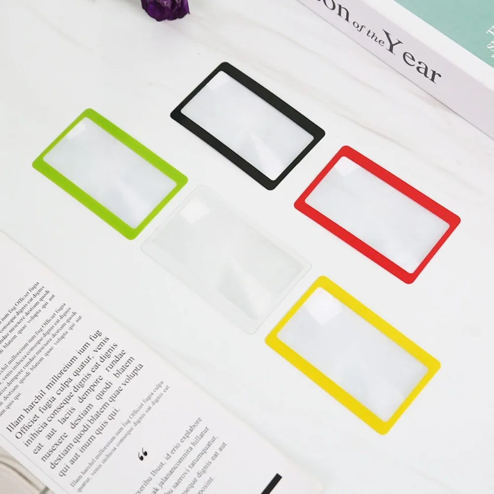 New Ultra-thin Pocket Magnifier Portable 3X Camping Fire Starter with Ruler Bookmark