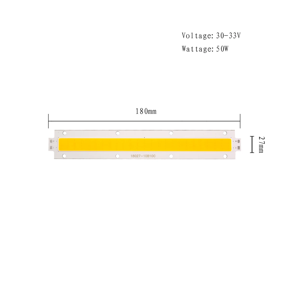 50W COB LED Strip Bulb DC 30V Chip On Baord Bar Light DIY Lights Cold / Warm White 180*27MM